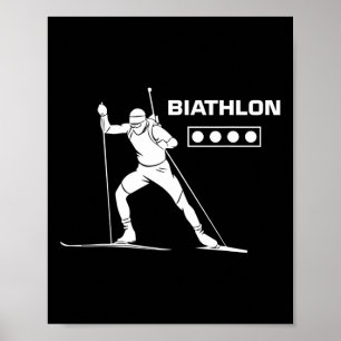 Affiche Biathlon Ski Ski Sports d'hiver Ski de fond