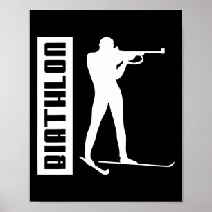 Affiche Biathlon Ski Ski Sports d'hiver Ski de fond