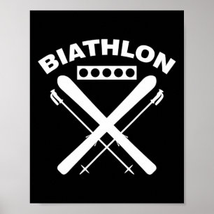 Affiche Biathlon Ski Ski Sports d'hiver Ski de fond