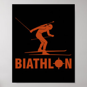 Affiche Biathlon Ski Ski Sports d'hiver Ski de fond