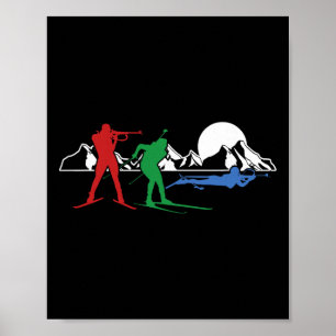 Affiche Biathlon Ski Sports d'hiver Ski de fond Cadeau
