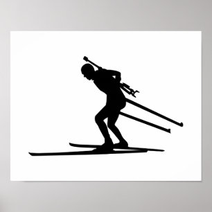 Affiche Biathlon skiing