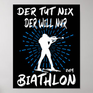 Affiche Biathlon Sport d'hiver Biathlet Funny Biathlon