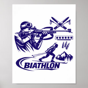 Affiche Biathlon sports d'hiver ski de fond