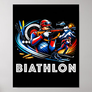 Affiche Biathlon sports d'hiver ski de fond
