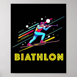 Affiche Biathlon sports d'hiver ski de fond