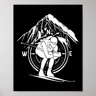 Affiche Biathlon Sports hiver Athlète Snow Skier Biathlet