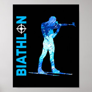 Affiche Biathlon Tir Et Ski Sports D'Hiver