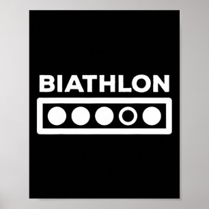 Affiche Biathlon Tirage Plage Cadeau - Sports d'hiver Biat