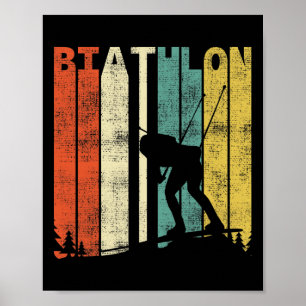 Affiche Biathlon vintage Retro Biathlète 1