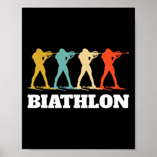 Affiche Biathlon Vintage rétro Biathloniste