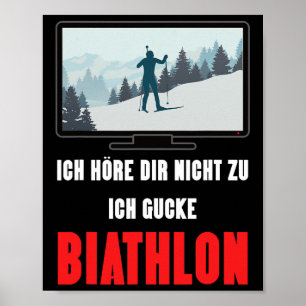 Affiche Biathlon Winter Sport Design Dire Ski Skier Cadeau