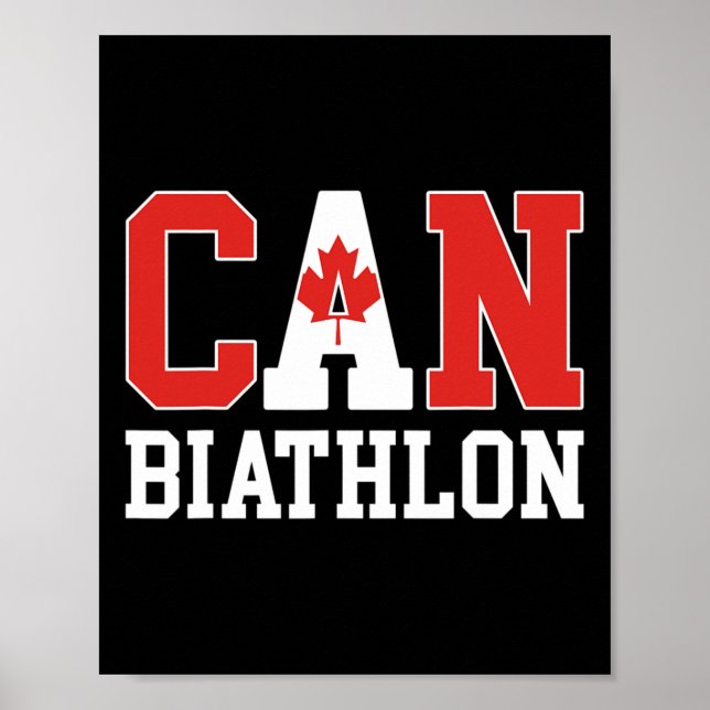 Affiche Biathloniste du drapeau du Canada - Biathlon canad (Devant)