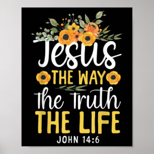 Affiche Bible chrétienne Verse Foi Dieu Fleur Jésus Le W