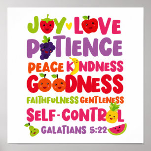 Affiche Bible Chrétienne Verse Fruit De L'Esprit