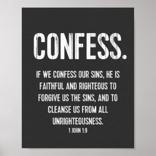 Affiche Bible chrétienne Verse Typographie Imprimer, 1 Jea