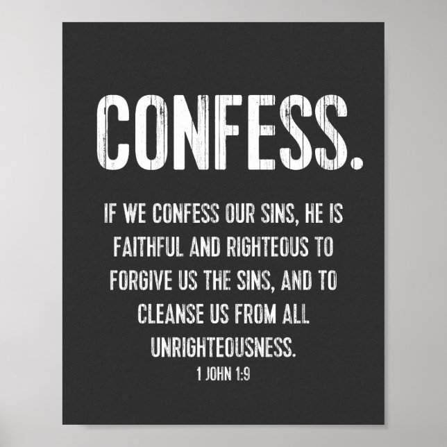 Affiche Bible chrétienne Verse Typographie Imprimer, 1 Jea (Devant)