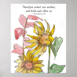 Affiche Bible des tournesols Écriture 1 Thessaloniciens 5:
