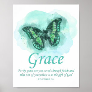Affiche Bible du papillon chrétien pour les femmes Verse 