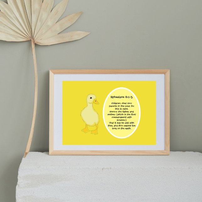 Affiche Bible Duckie Jaune Verse Salle de bébé (Créateur téléchargé)