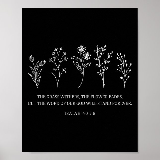 Affiche Bible Fleur Verset Pâques La Parole De Notre Dieu  (Devant)