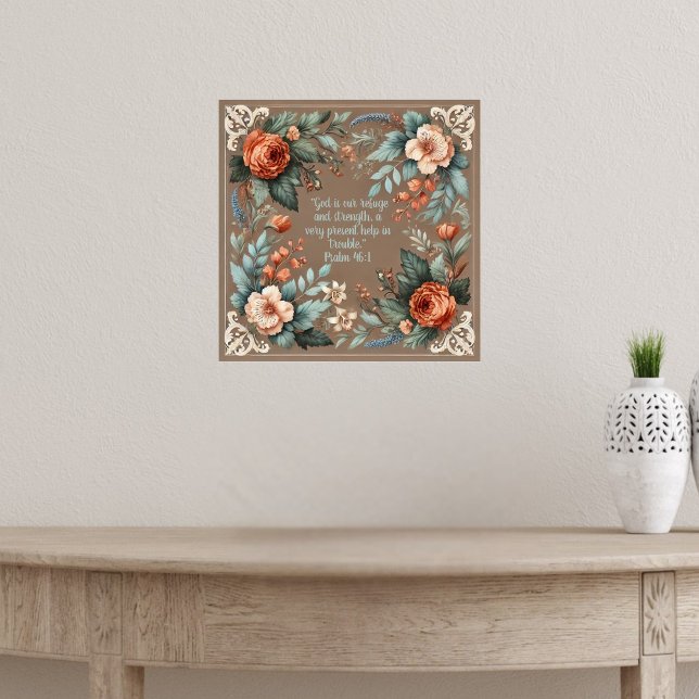 Affiche Bible Floral Mocha Verset Personnalisable (Créateur téléchargé)