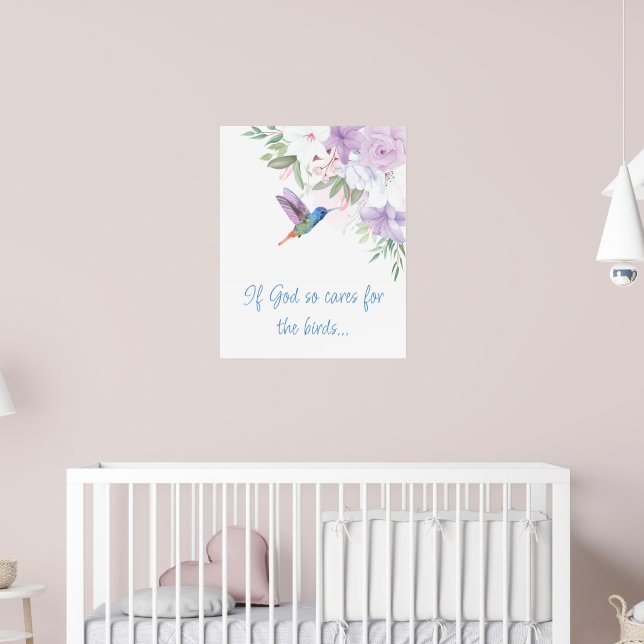 Affiche Bible Inspired Quote   Flowers Hummingbird Bird (Pépinière 2)