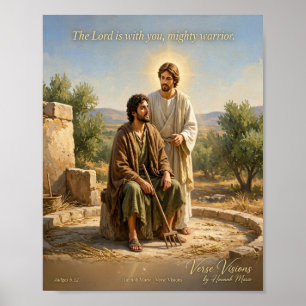 Affiche Bible KJV-Le Seigneur est avec vous, guerrier puis
