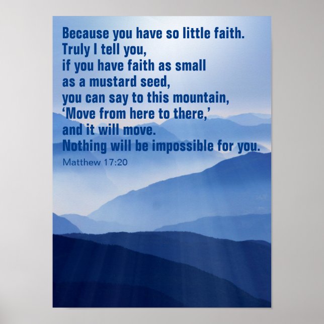 Affiche Bible personnalisé verset inspirant de foi  (Devant)