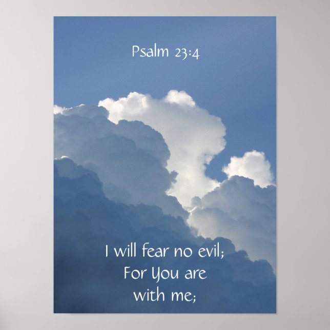 Affiche Bible Scripture Psalm 23:4 Fear No Evil... (Devant)