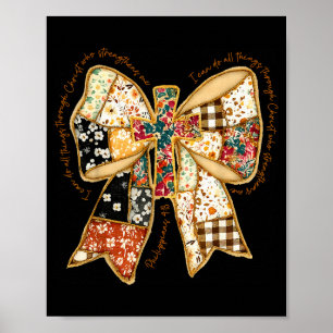 Affiche Bible Vers Coquette Chrétien Jésus Nœud Patchwork