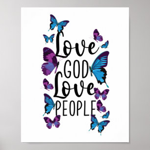 Affiche Bible Verse Amour Dieu Aimer les gens Papillon