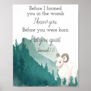 Affiche Bible Verse Art Print Jeremiah 1:5