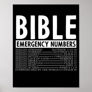 Affiche Bible Verse Bible Numéro d'urgence Dieu
