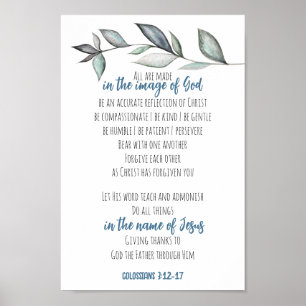 Affiche Bible Verse Écriture Mur Art Image de Dieu