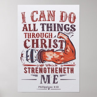 Affiche Bible Verse - I Can Do All Things Through Christ