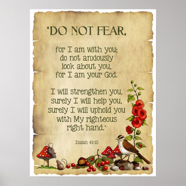 Affiche Bible Verse: Isaiah 41:10, Do Not Fear, Nature Art (Devant)