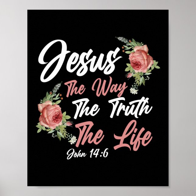 Affiche Bible Verse Jesus The Way The Truth The Life John (Devant)
