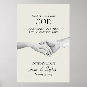 Affiche Bible Verse Matthieu 19:6 - Foi chrétienne Mariage