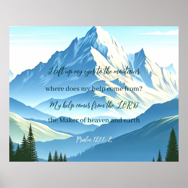Affiche Bible Verse Psaume 121:1-2 (Devant)