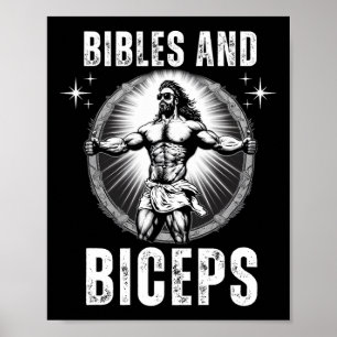Affiche Bibles Et Biceps Bodybuilding Jésus Fitness Drôle
