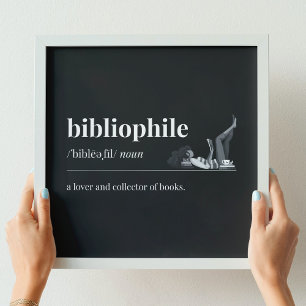 Affiche Bibliophile Définition d'un amoureux des livres (N