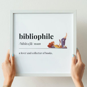 Affiche Bibliophile Définition un amoureux des livres