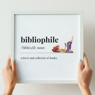 Affiche Bibliophile Définition un amoureux des livres