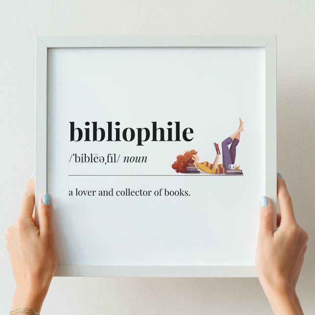 Affiche Bibliophile Définition un amoureux des livres (Créateur téléchargé)
