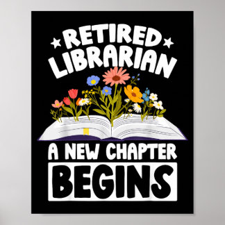 Affiche Bibliothécaire à la retraite, nouveau chapitre com