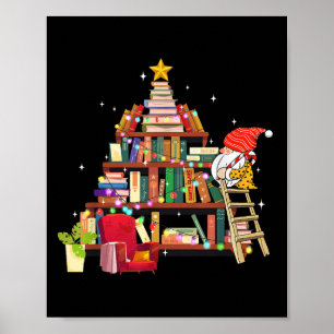 Affiche Bibliothécaire et amateur de livres Noël Bibliothè