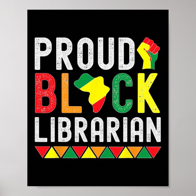 Affiche Bibliothécaire noir fier Mois de l'histoire des No (Devant)