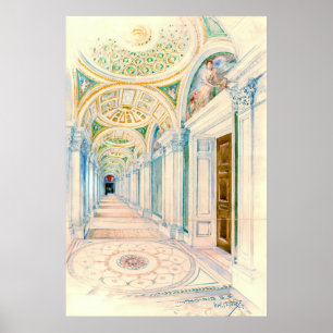 Affiche Bibliothèque du Congrès Washington DC 1897