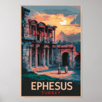 Bibliothèque Ephesus de Celsus Travel Art Vintage